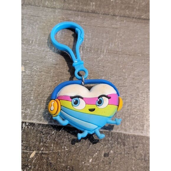 Heart rainbow happy headphones keychain toy figure - Picture 1 of 3